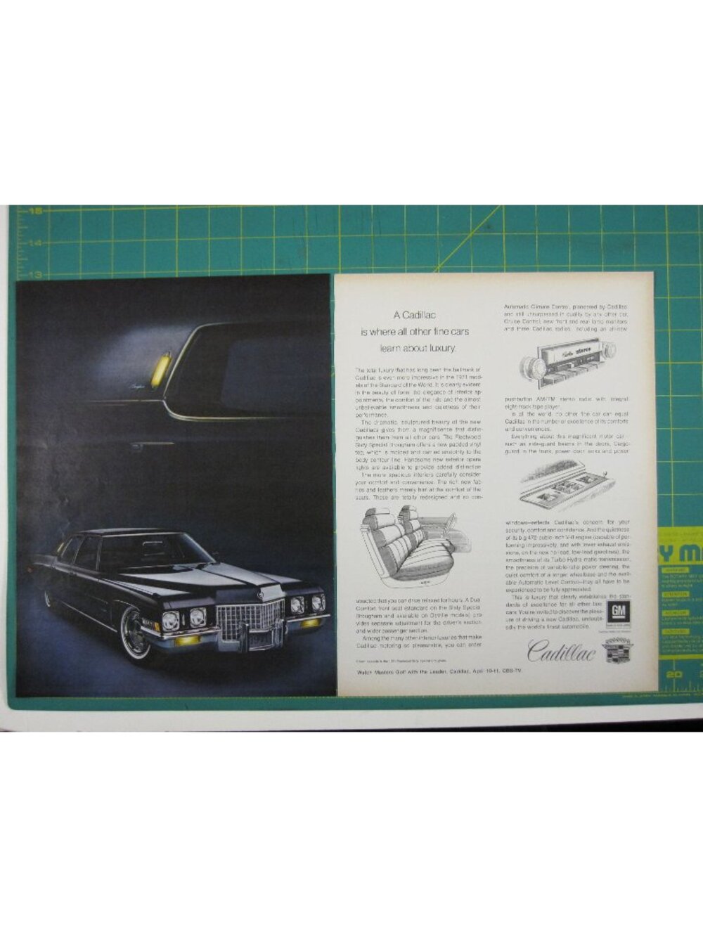 Print Ad Cadillac 1971 Luxury Cars GM Automotive Vintage 2 Page Luxury AD